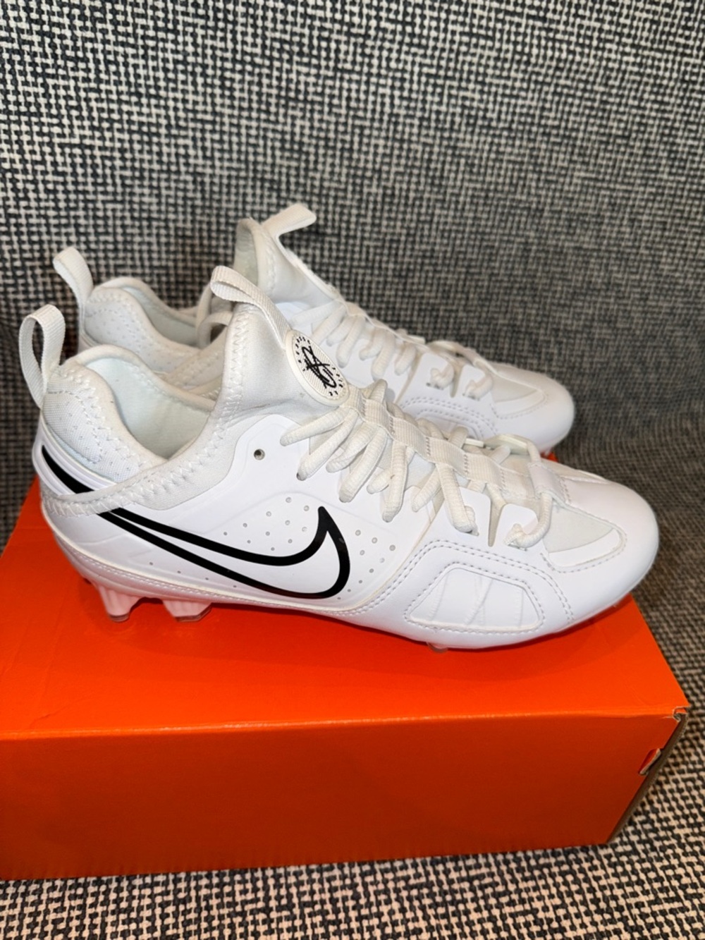 Nike White and Black Lacrosse Cleats